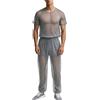 ZAIGELUO Pajamas Set da uomo trasparente in rete sexy e casual, pantaloni da notte
