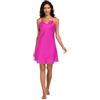 RPLIFE Fucsia Lingerie Slip Dress Regolabile Spaghetti Strap V Neck Sleeping Clothes per le donne, S