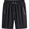 Generic Pantaloncini da uomo Tasche con zip Pantaloncini da uomo in cotone ad asciugatura rapida Pantaloncini da palestra Vestibilità ampia Traspirante Running Short Leggero Outdoor 5/10 Pantaloni