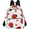 ISAOA Mini zaino da donna a forma di coccinella con cuore rosso, borsa da viaggio leggera