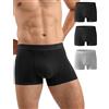 CLOSEMATE Boxer Uomo in Viscosa di bambù Confezione da 3 | Boxer uomo in viscosa bambù, traspirante, asciugatura rapida, taschino capiente e cavallo 7,5 cm per comfort leggero.