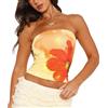 Betrodi Donne Carino Floreale Tubo Top Y2k Estetica Senza Spalline Senza Spalline Bandeau Crop Top Slim Fit Fiore Tank Uscire Trendy
