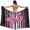 RPLIFE Gonna da nuoto a righe rosa fenicottero pareo con frange da spiaggia, copricostume da donna, L