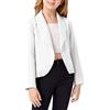 TYUSGH Giacca blazer da ragazza, tinta unita, con risvolto, aperto sul davanti, a maniche lunghe, blazer corti, scialle, cappotti scolastici per bambini e ragazze, taglia 5-14 anni