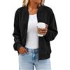 SCHOOLMOON Giacca Bomber Donna Leggera Zip Corto Casual Pilota Blouson | Maniche Lunghe Colletto Da Baseball Autunno Primaverile Elegante Con Tasche