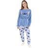 Disney Pigiama a Maniche Lunghe e Gambe Lunghe Blu da Donna Lilo & Stitch in Pile con Stampa per la buonanotte e Il Relax Merchandising