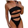 Generisch 2026 Costume da bagno da donna, tinta unita, due pezzi, costume da bagno diviso, bikini, nuoto, beachwear