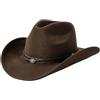 SIGONE Cappello da cowboy unisex in feltro marrone caffè, stile western, cappello esterno con tesa larga, cinturino posteriore regolabile, classico cappello da cowboy per uomini e donne, per attività