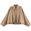 Generic Bomber Donna Corto, Giacca Donna in Finta Pelle Scamosciata con Risvolto e Zip Softshell in Finta Pelle Giacche Primavera Inverno Mezza Stagione Camoscio Leggero Giacca Maniche Lunghe Moda 2026