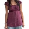 Svuitmsl Camicia da donna Y2k Coquette Fairy Grunge Babydoll Coquette Manica Corta Polka Dot Crop Top Vintage Estetica Volant T-shirt anni '90