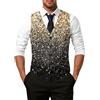 YOSUWOAI Gilet glitterato da uomo con paillette colorate, con scollo a V, senza maniche, elegante giacca lucida da uomo, gilet di carnevale, costume da discoteca, costume da discoteca