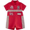 JCOPLY Pagliaccetto per bambino da corsa per autista di auto da corsa, abbigliamento per foto da 0 a 18