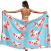 RPLIFE Sarong da donna con orecchie di maiale rosa, blu, per costumi da bagno, pareo da spiaggia con frange per piscina estiva/spiaggia, grande