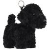 Apricot Lamb Nero affascinante barboncino cane carino portachiavi morbido peluche portachiavi giocattolo per zaino bambini borsa 14 cm, Nero , 14