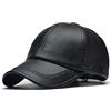 Bemvp Capo in Pelle Per Uomini Solido Inverno Pu Capi Di Baseball in Pelle Baseball Regolabile Sport Casual Sun Visor Cappello Per Padre Marito