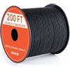 VEVOR Corda Paracord 4 mm x 60 m in Nylon, Corda da Paracadute 550 Tattica, Paracord a 7 Fili, Resistenza alla Rottura 272 kg, Corda Tattica Multiuso per Campeggio, Sopravvivenza e Braccialetti, Nera