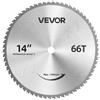 VEVOR Lama per Troncatrice Dimensioni 355,6 mm con 66 Denti Punta in Cermet, Taglio a Freddo di Metalli, Fino a 4000 Tagli a Superfici Lisce Senza Sbavature, Basso Rumore e Fori Dissipazione Calore