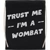Jinbetee Trust Me Im A Wombat Borsa Da Palestra Nera In Cotone Riutilizzabile Black Gym Bag Cotton Reusable Sport Sack