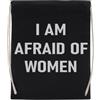 Jinbetee I Am Afraid Of Women Im Afraid Borsa Da Palestra Nera In Cotone Riutilizzabile Black Gym Bag Cotton Reusable Sport Sack