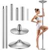 DRYFEEDO Barra da Polo da Ballo Professionale、palo da Ballo statico e Girevole、Altezza Regolabile 224-275 cm、Acciaio Cromato 100 kg、Senza Perforazione