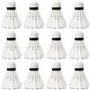 Luwecf Volano da Badminton, namento, bianco, 12 volani, testa plastica | Base in materiale composito, Volano per badminton outdoor, Esercitazioni di , Per praticanti del badminton