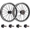 LSRRYD 14 16 Set di ruote Bici Pieghevole 74/85mm bolt on Con Pignoni 9-13-17T | V Brake BMX Ruote anteriori posteriori Biciclette Cerchi leggeri a doppia parete in lega di alluminio
