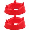 VICASKY 2 Pezzi Espositore Pallone Base a 4 Angoli in Plastica Rossa | Polipropilene Pp, Stabilità Sicura, Stile Minimalista Moderno, per Collezionisti Sportivi e Spogliatoi