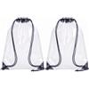 Tolanev Zaino Trasparente a Sacca in PVC 43x34 cm per Concerti e Sport, Set da 2 | Impermeabile Antipioggia, Controlli Sicurezza Veloci, Coulisse Regolabile Nera, Design Unisex, Festival, Stadio, Viaggi