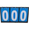 ULTECHNOVO Tabellone Segnapunti Flip a 3 Cifre per Basket e Calcio Blu | PVC Plastico, Base Stabile e Ridotto, Uso Interno per Arbitri e Tornei Amatoriali