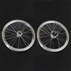 LSRRYD 14 16 305 Set di Ruote Bici Pieghevole BMX 74/85mm bolt on Con Pignone 9T | V Brake Ruote anteriori posteriori a velocità singola Mozzi con cuscinetti Cerchi a doppia parete