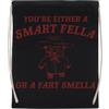 Jinbetee Youre Either A Smart Fella Borsa Da Palestra Nera In Cotone Riutilizzabile Black Gym Bag Cotton Reusable Sport Sack