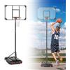 YRHome Cestino da basket con telaio in PE, per esterni, base ricaricabile, 150-260 cm, regolabile in altezza, con ruote integrate, per adulti