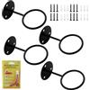 DAVIDJAMESCLARKE 4 Pezzi 10 cm Nero Supporti Robusti montare a parete con viti e dispositivo gonfiaggio, Alta qualità Supporto Calcio,Porta Palloni Parete Universale,per basket, calcio