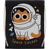 Jinbetee Space Catdet Borsa Da Palestra Nera In Cotone Riutilizzabile Black Gym Bag Cotton Reusable Sport Sack
