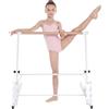 Generisch Sbarra da danza regolabile in altezza, pieghevole, con ruote, per la casa | Bilanciamento per balletto con manico in legno, per bambini e adulti, per spingere, tirare e allungare, per casa, pilates