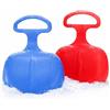 TK Gruppe Timo Klingler Set di 2 slittini da neve, bob blu e rosso, per bambini, per scivolare sulla neve e andare in slitta