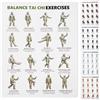 FOSDICK 5 Pezzi Poster Guida agli Esercizi Camminata Tai Chi sulla Sedia | Tabella di Fitness Poster da Parete, Tai Chi Stampe da Parete, Tai Chi per Principianti e Anziani Fitness Workout Stretching