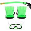 VANZACK Set Snorkeling per Maschera, Visione Chiara, Verde Chiaro | Silicone e Plastico, Bocchino Ergonomico e Tenuta Stagna, Leggero e Compatto per Uso in Acqua