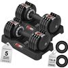 EnterSports Manubri regolabili da 10 kg/20 kg, set di manubri per risparmiare spazio, pesi con manico antiscivolo, attrezzatura per allenamento della forza in palestra a casa per bodybuilding completo