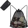 Butyeak Zaino con Coulisse e Rete, Borsa da Spiaggia in Rete, Zaino, per Spiaggia, Palestra, Giocattoli e Altro, Shopping, Nuoto, (45 * 40cm)