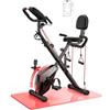 Dskeuzeew Cyclette da Casa Pieghevole 5 in 1 con APP | 16 Livelli di Resistenza Magnetica, Banda Elastica, Monitor LCD, Sensore Frequenza Cardiaca, Altezza adatta 150‑185 Cm