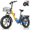 YVY MN20 Bicicletta Elettrica Pieghevole, Autonomia 120km, Batteria Rimovibile 48V 15Ah, Motore 80Nm, Fat Bike Elettrico, 20 MTB Elettrica 7 Velocità, E-Bike Doppia Sospensione, Doppio Disco, Schermo