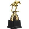 JOINPAYA Plastica Coppa Equestre Dorata con Base Rinforzata | Scultura di Cavallo su Base Nera, Sezione per Incisione, per Premiazioni Club e Casa