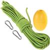 HOMOCONO Boa Galleggiante per Kayak e Yacht con Clip, Corda in Nylon Verde | Allegato a Clip, Sacco a Rete Incluso, Acciaio e Plastica, Visibilità Alta per Ancoraggio e Posizionamento