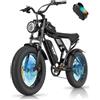 YVY C20 Lite Bicicletta Elettrica, Autonomia 120 km, Batteria Rimovibile 48V 15,6Ah, Motore 80 Nm, Fat Bike Elettrico, MTB Elettrico 7 Velocità, E-Bike Doppia Sospensione, Doppio Disco, Schermo LCD