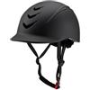LOVIVER Casco Ippico con di Ventilazione Frontali E Sottogola Regolabile in Testo per Passeggiate E Lezioni Settimanali in, Nero, 58-62cm