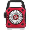 Hemobllo Ventilatore da Campeggio Portatile con Luce Led, Maniglia Ergonomica | Corpo in ABS Rosso, Uso su Tavoli o Ganci, per Campeggio in Auto e Barbecue