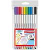 STABILO - Pennarello Premium con punta a pennello - Pen 68 brush | Astuccio da 10, con 10 colori assortiti