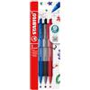 STABILO - Penna a Sfera - pointball colorful | Pack da 3, Blu/Nero/Rosso