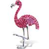 Puzzled Magnete da frigorifero con fenicottero rosa scintillante, stile glamour, luccicante, 1 pezzo, in lega di zinco, 6,3 cm, per animali, cucina, ufficio, armadietto, magnete decorativo
